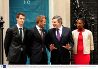 David Beckham, Andy Murray and Denise Lewis join Gordon Brown to launch charity Malaria No More UK. London, Britain - 20 April 2009