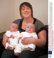 Women gives birth to twins two days apart, Sunderland, Britain - Mar 2009