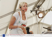 Heather Mills promotes her new restaurant V Bites at Foodies Festival, Brighton, Sussex, Britain