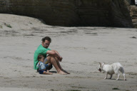 Matthew Mcconaughey having a sweet time with his son and his dog on Malibu beach 

