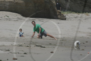 Matthew Mcconaughey having a sweet time with his son and his dog on Malibu beach 

