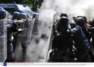 Anti-Globalization demonstration by students during G8 summit in Turin, Italy - 19 May 2009