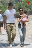 Halle and Gabriel take baby Nahla on a hike