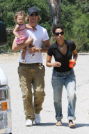Halle and Gabriel take baby Nahla on a hike