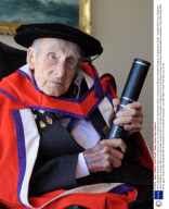 Henry Allingham presented with an Honorary Doctorate of Engineering from Southampton Solent University at Warsash Maritime Academy, Southampton, Britain - 22 May 2009