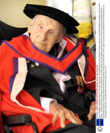 Henry Allingham presented with an Honorary Doctorate of Engineering from Southampton Solent University at Warsash Maritime Academy, Southampton, Britain - 22 May 2009