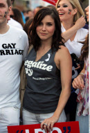 DREW BARRYMORE attending the Prop 8 Protest March in West Hollywood