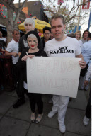 DREW BARRYMORE attending the Prop 8 Protest March in West Hollywood