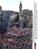 ITALY: Demos against Silvio Berlusconi's economic policies.
