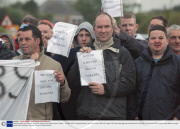 Workers protest at the South Hook LNG Terminal near Milford Haven, Britain   - 20 May 2009