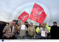 Workers protest at the South Hook LNG Terminal near Milford Haven, Britain   - 20 May 2009