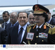 Leader of Libya Muammar Gaddafi arriving at Ciampino Airport, Rome, Italy - 10 Jun 2009