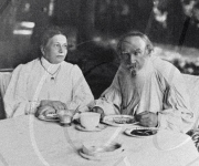 Leo Tolstoy with wife