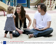 Milla Jovovich, husband Paul Anderson and daughter Ever Anderson at the Park in Beverly Hills, California, America - 21 Jun 2009
