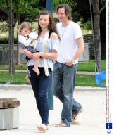Milla Jovovich, husband Paul Anderson and daughter Ever Anderson at the Park in Beverly Hills, California, America - 21 Jun 2009