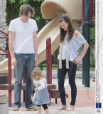 Milla Jovovich, husband Paul Anderson and daughter Ever Anderson at the Park in Beverly Hills, California, America - 21 Jun 2009