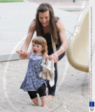 Milla Jovovich, husband Paul Anderson and daughter Ever Anderson at the Park in Beverly Hills, California, America - 21 Jun 2009