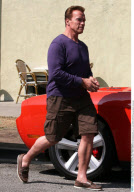 ARNOLD SCHWARZENEGGER and his wife MARIA SHRIVER leaving Babalu restaurant 