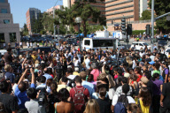 Mourners, Fans, Reporters and Onlookers flock to Ronald Reagan UCLA Medical Center for Michael Jackson