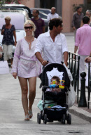 Tamara Beckwith, husband Giorgio Veroni and their baby born in Saint Tropez.