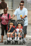 Kevin Federline takes his two kids Sean Preston and Jaden in Paris.