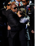 Michael Jackson: Daughter PARIS crying on stage at the public memorial service at the Staples Center
