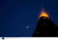 The planet Venus seen in the night sky, Manhattan, New York, America - 29 Jan 2009