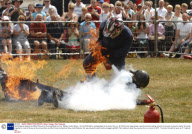 Keith Malcolm Breaks the World Record for Running Whilst on Fire, Widley, Hants, Britain - 05 Jul 2009