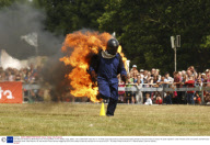 Keith Malcolm Breaks the World Record for Running Whilst on Fire, Widley, Hants, Britain - 05 Jul 2009