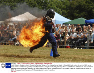 Keith Malcolm Breaks the World Record for Running Whilst on Fire, Widley, Hants, Britain - 05 Jul 2009