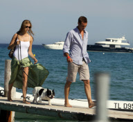 Pierre Casiraghi and Beatrice Borromeo sighting at club 55 in Saint-Tropez.