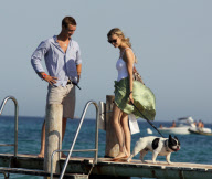 Pierre Casiraghi and Beatrice Borromeo sighting at club 55 in Saint-Tropez.