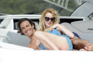 Luca Toni, joueur de foot italien, evoluant au Bayern de Munich en vacances en Sardaigne. SLF. lib