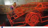 Benedict Radcliffe's wire-frame Lamborghini sculpture, London, Britain - 29 Jun 2009