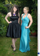 Two girls dress as life-size Barbie dolls complete with boxes, Fair Oak, Hampshire, Britain - 07 Jul 2009