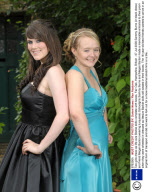 Two girls dress as life-size Barbie dolls complete with boxes, Fair Oak, Hampshire, Britain - 07 Jul 2009