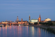 The panorama of Dresden in the evening, Germany