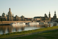The panorama of Dresden with its famous landmarks, Germany
