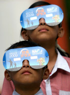 (6)NEPAL-KATHMANDU-SOLAR ECLIPSE-OBSERVATION-GOGGLES