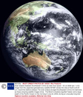 Solar eclipse shadows Southeastern China as seen from space - 22 Jul 2009