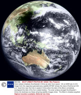 Solar eclipse shadows Southeastern China as seen from space - 22 Jul 2009