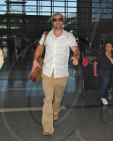Brad Pitt Sports The Goatee at LAX