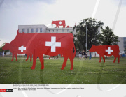 BERLIN: Red cows at the Swiss Embassy