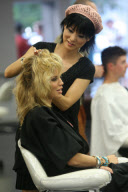AnnaLynne McCord gets "pampered" at Gavert/Atelier Salon