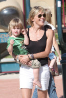 Sharon Stone with kids at Coldwater Park