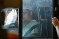 Brad Pitt treats the family to McDonald's drive-thru