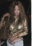 LA TOYA JACKSON appears in a fasion-desaster outfit for dinner at 'Mr. Chow' in Beverly Hills
