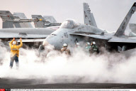 PERSIAN GULF:AN F/A-18C "HORNET"FROM FIGHTER ATTACK SQUADRON 86(VFA-86)PREPARES FOR