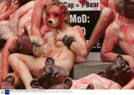 PETA protest against the use of bearskins for Royal Guards bearskin caps, St Pauls, London, Britain - 07 Jun 2009
