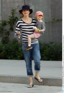 Actress MARCIA CROSS with hubby and daughters spotted at a Santa Monica playground
